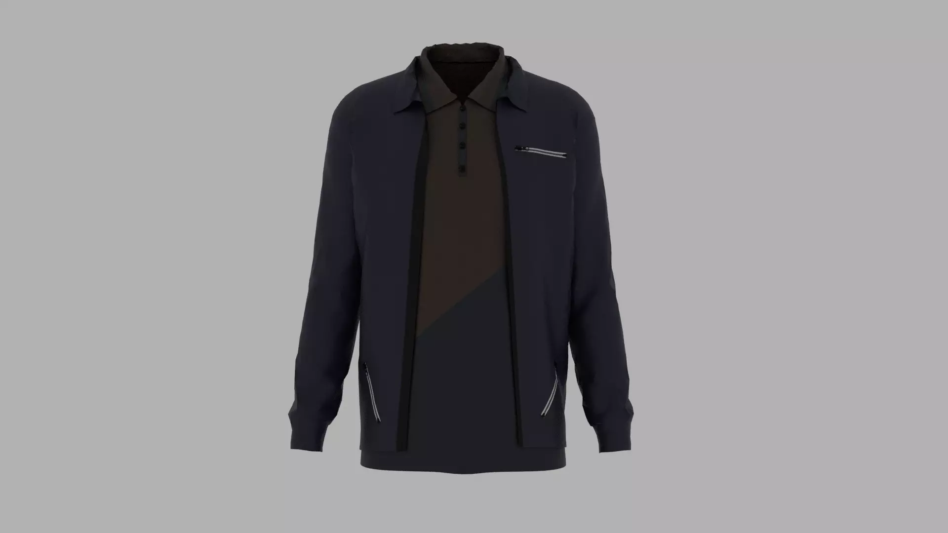 Jacket - T-shirt Low-poly 3D model_0