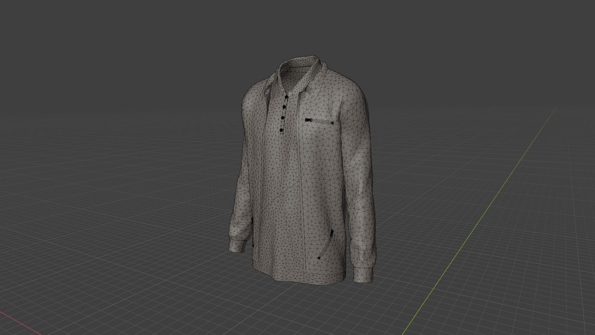 Jacket - T-shirt Low-poly 3D model_8