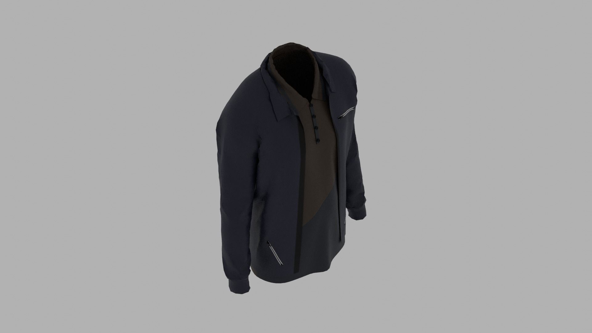 Jacket - T-shirt Low-poly 3D model_6