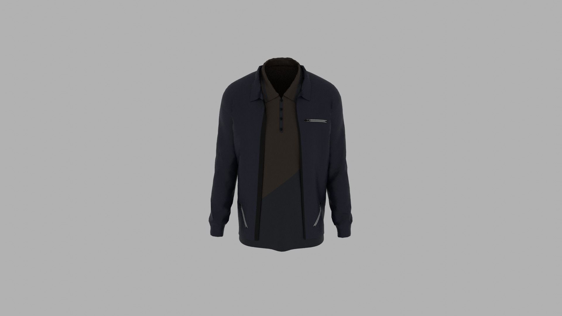 Jacket - T-shirt Low-poly 3D model_4