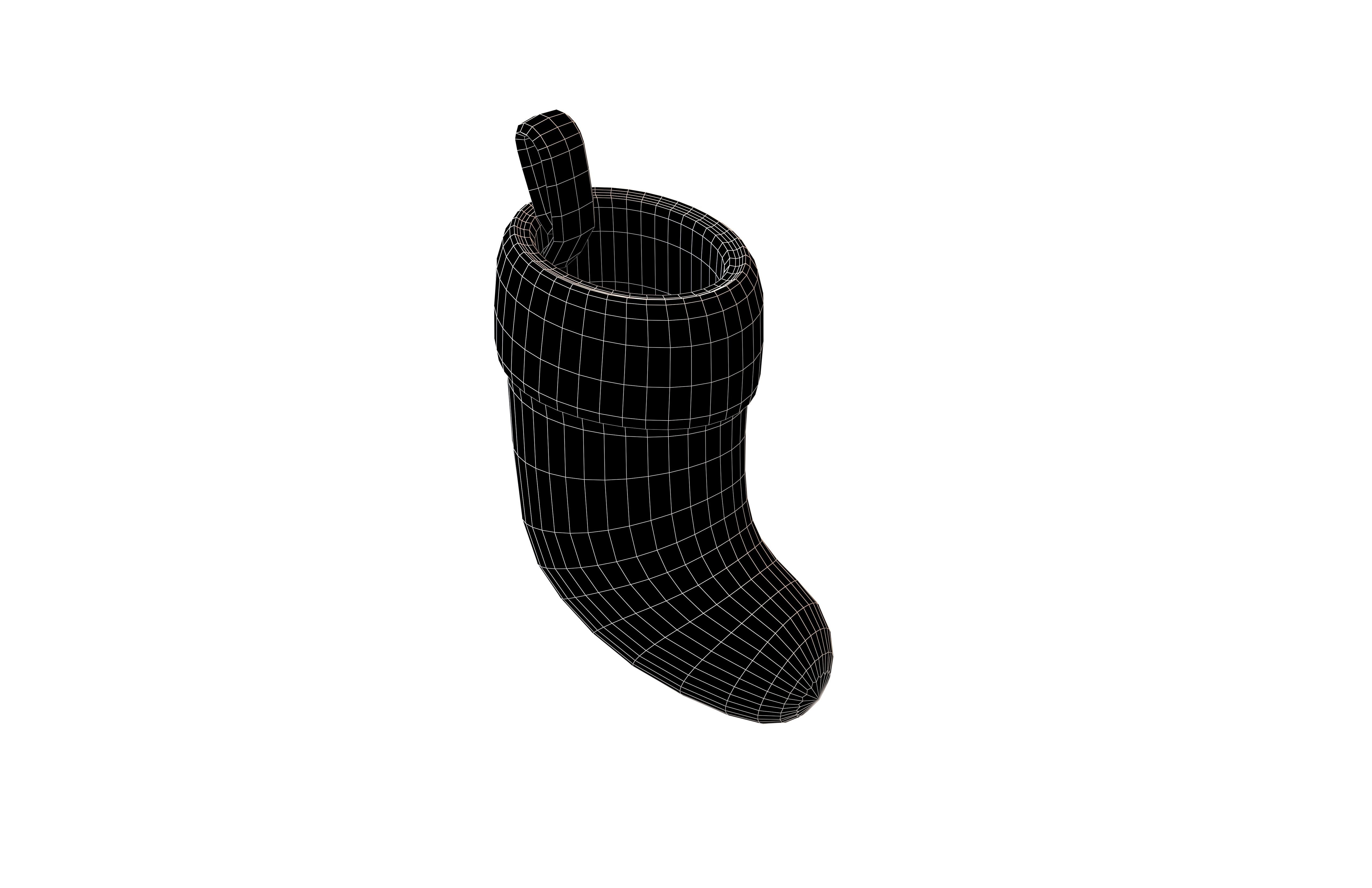 Christmas Sock v1 007 Low-poly 3D model_4