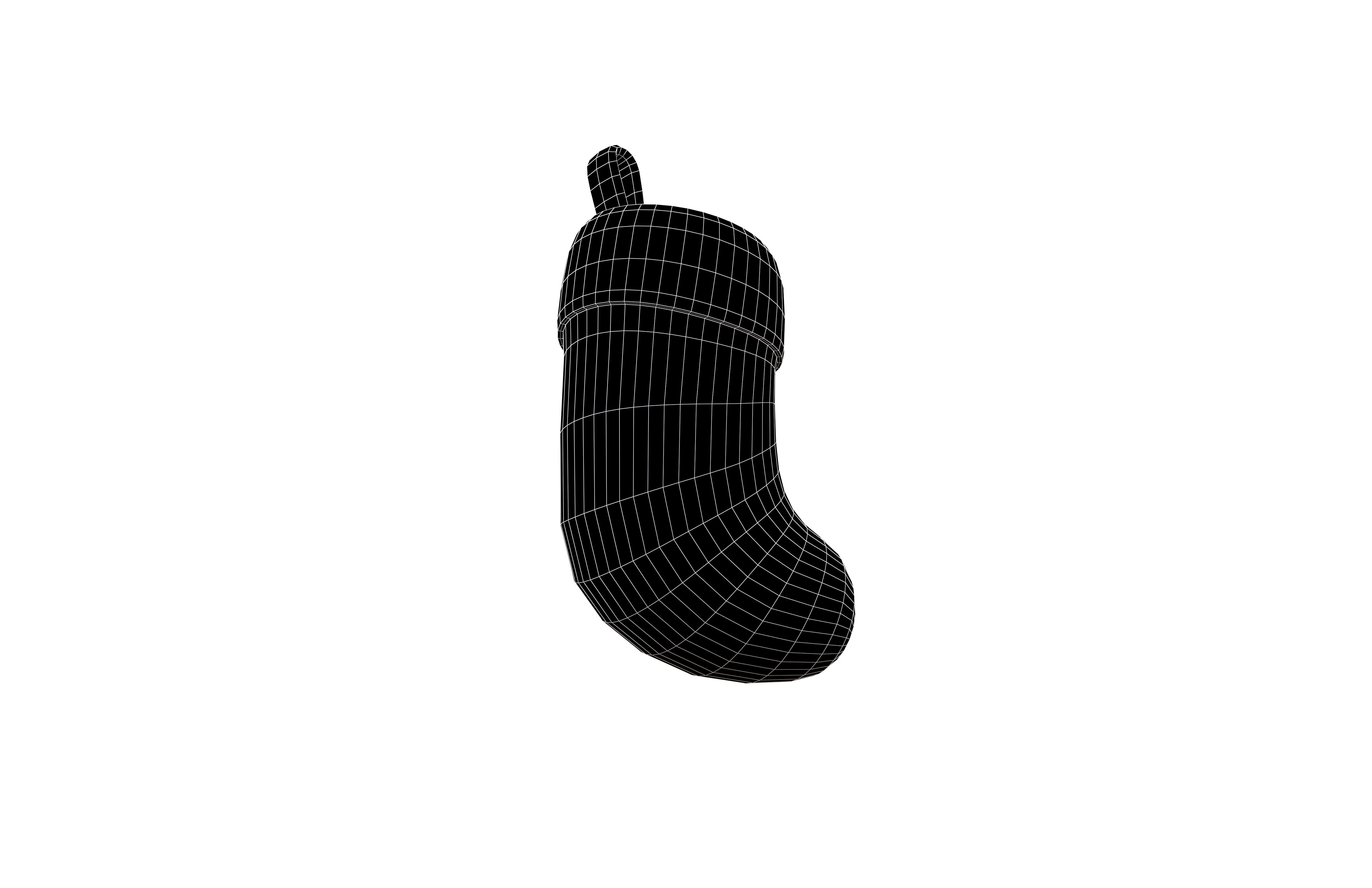 Christmas Sock v1 008 Low-poly 3D model_7
