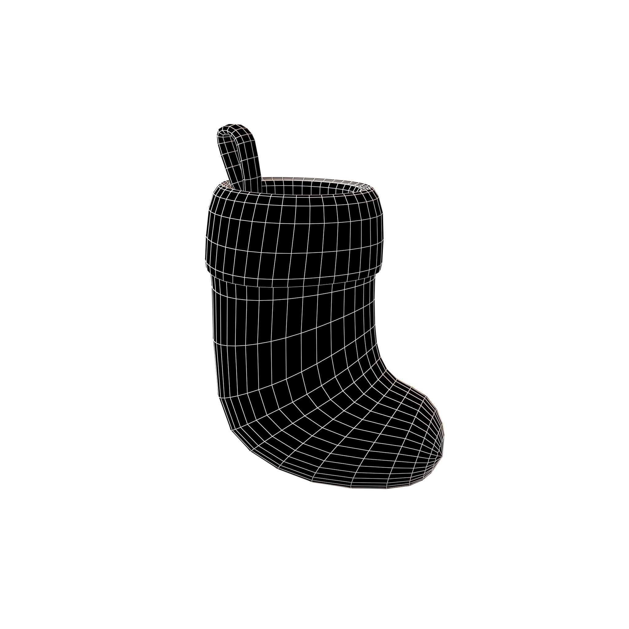 Christmas Sock v1 008 Low-poly 3D model_5