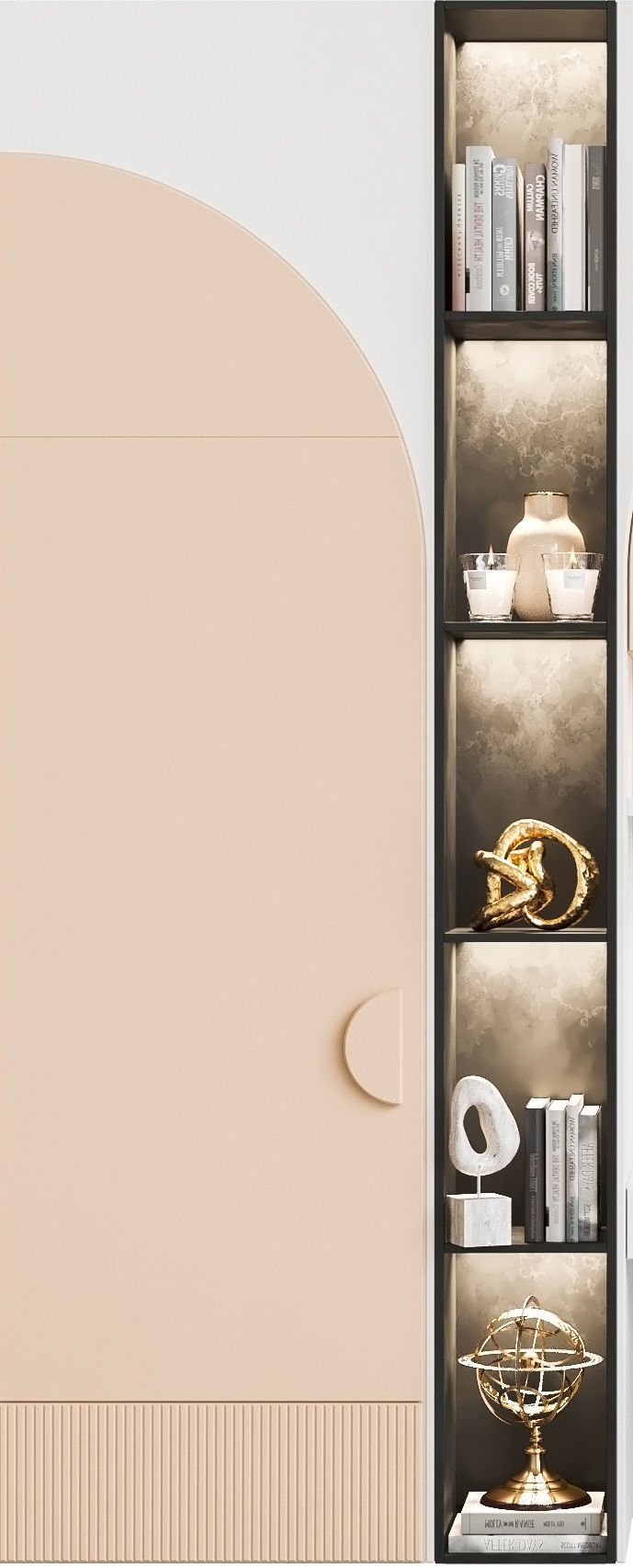 Children wardrobe with a workplace for lessons 3D model_3