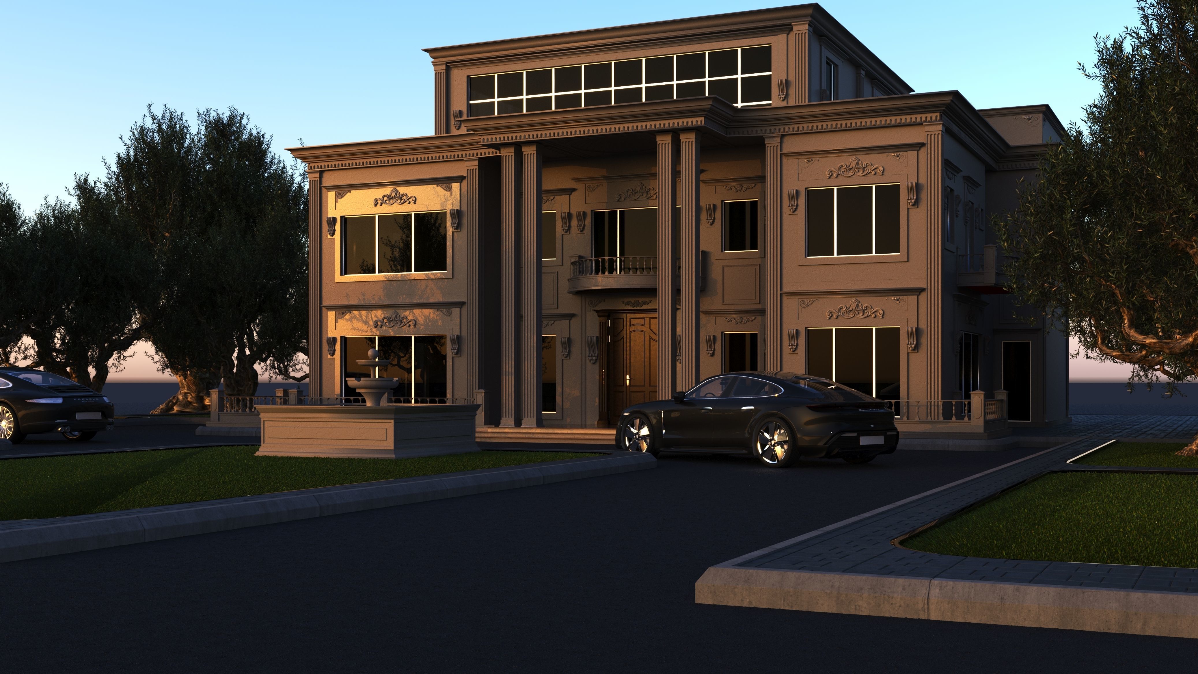 classic villa 2 3D model_1