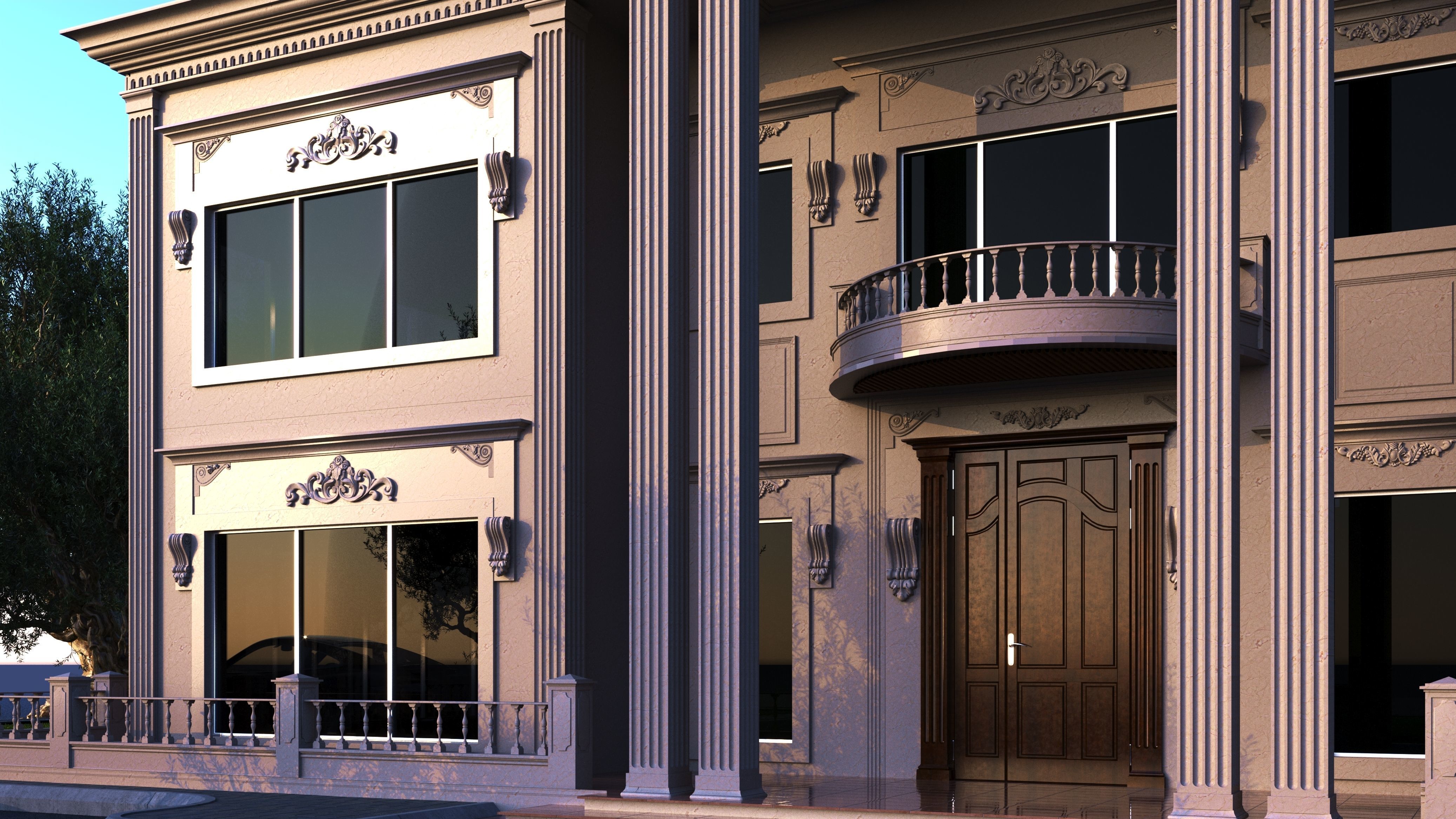 classic villa 2 3D model_3