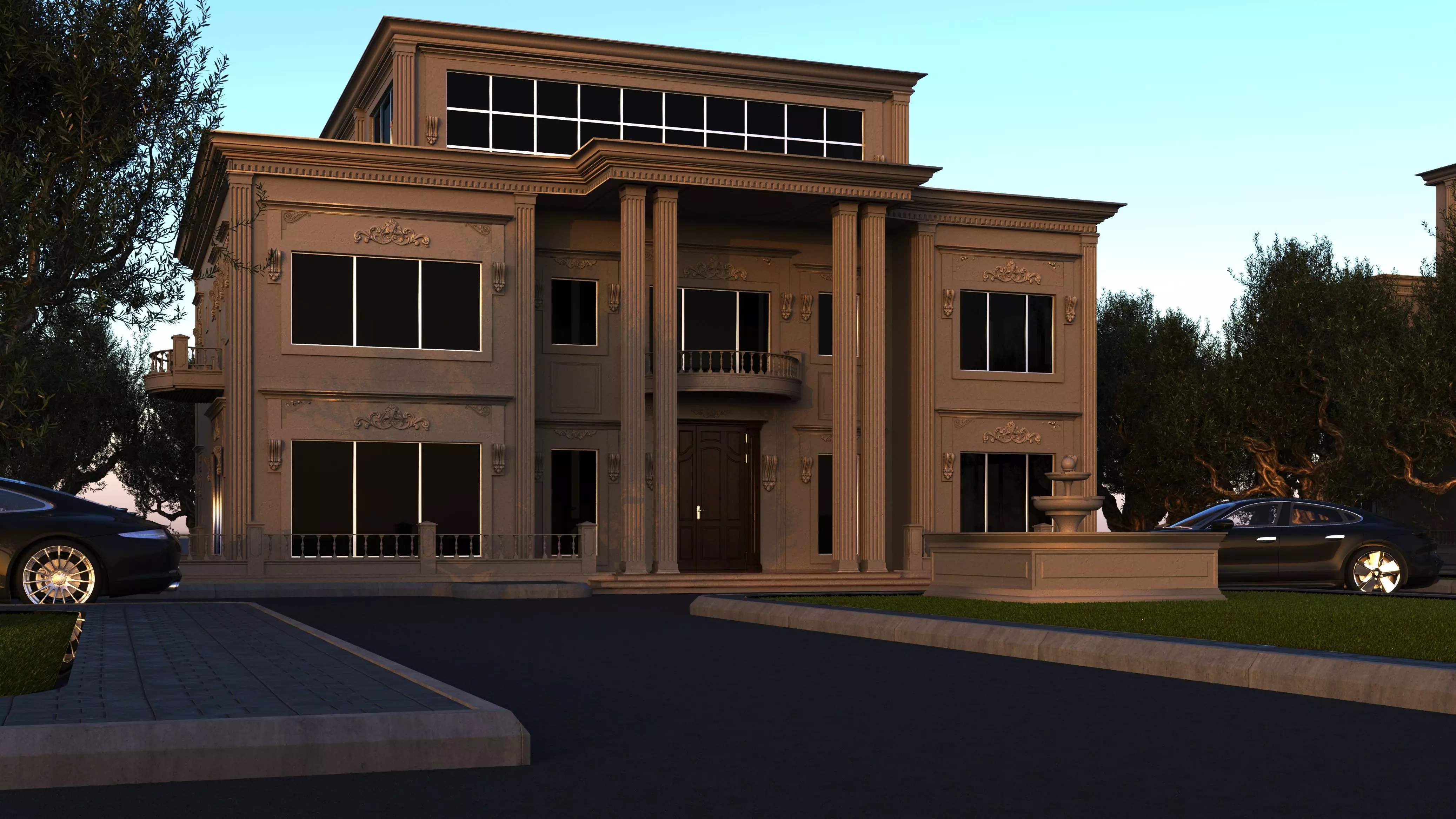 classic villa 2 3D model_0