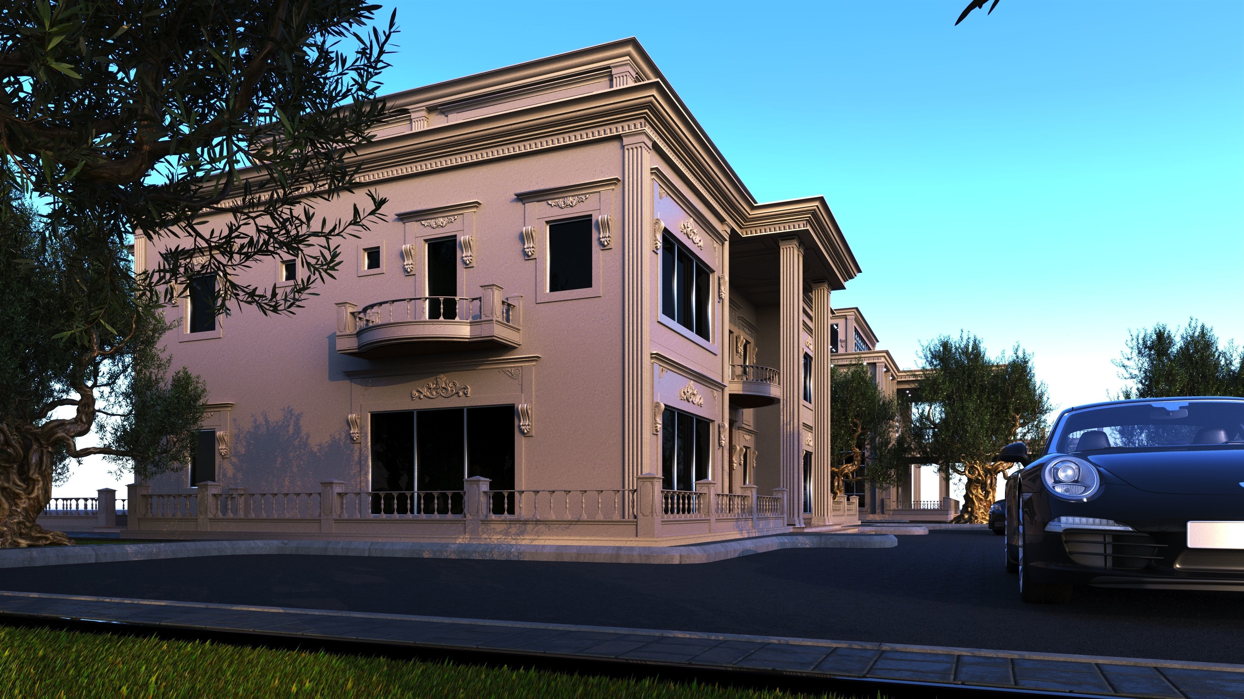 classic villa 2 3D model_4