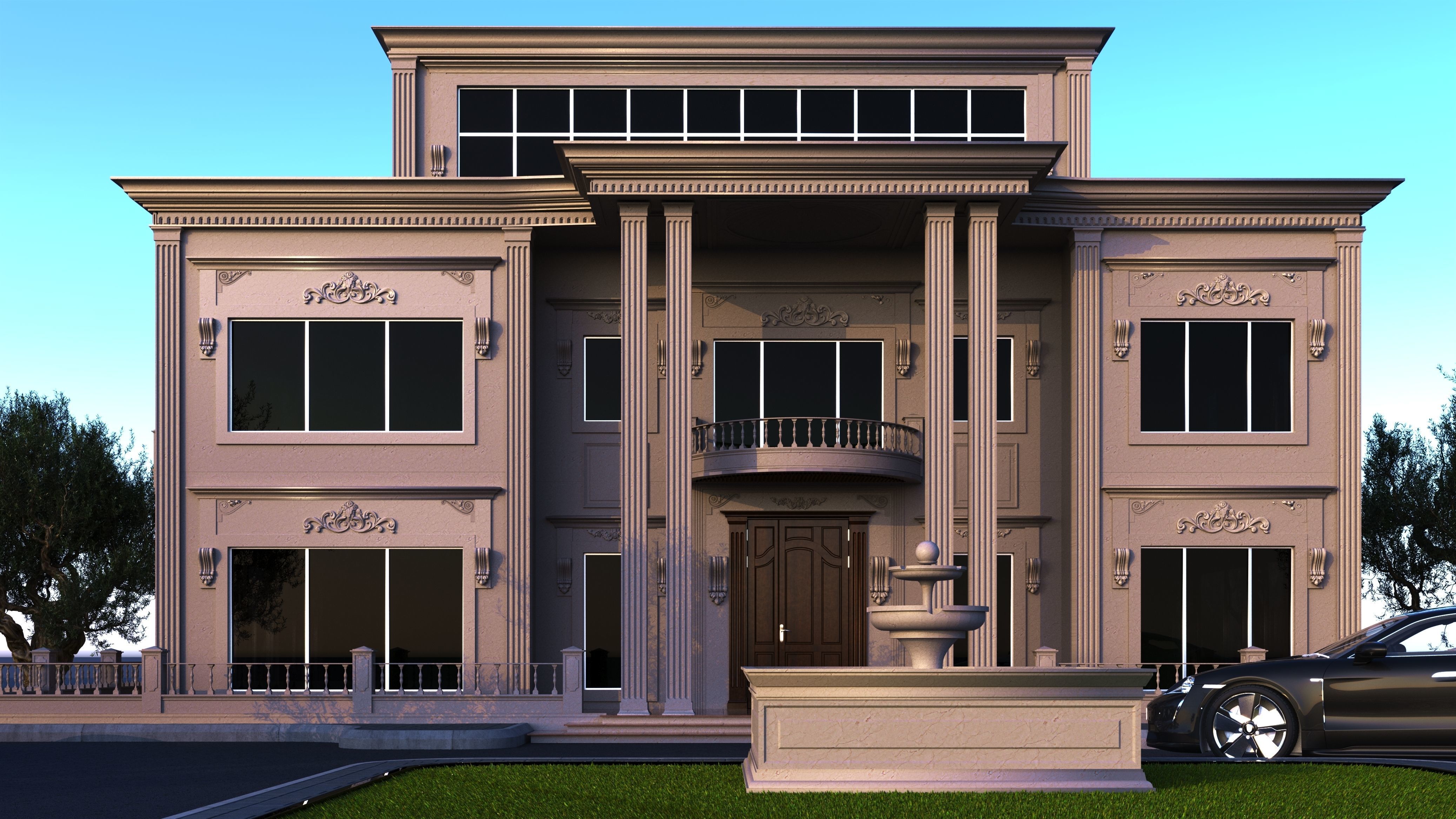 classic villa 2 3D model_2