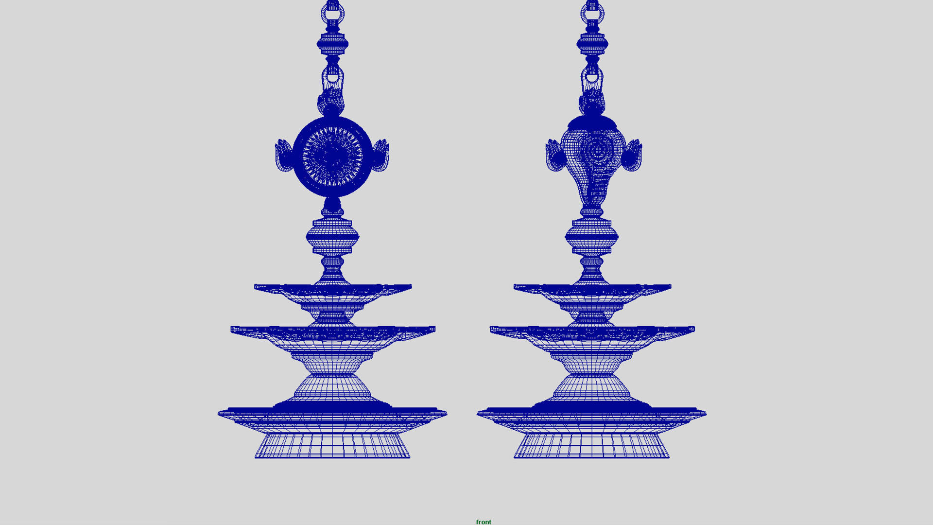 oil lamp shanku chakra balaji  3D model_3