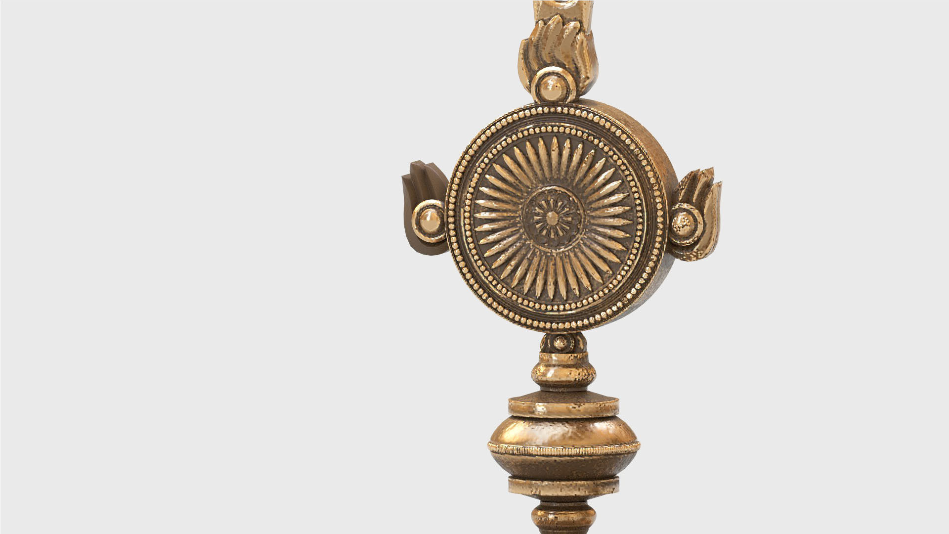 oil lamp shanku chakra balaji  3D model_10