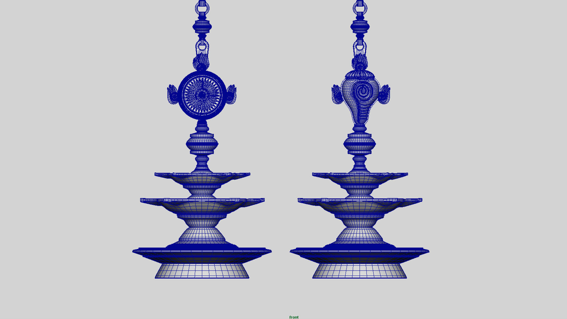oil lamp shanku chakra balaji  3D model_2