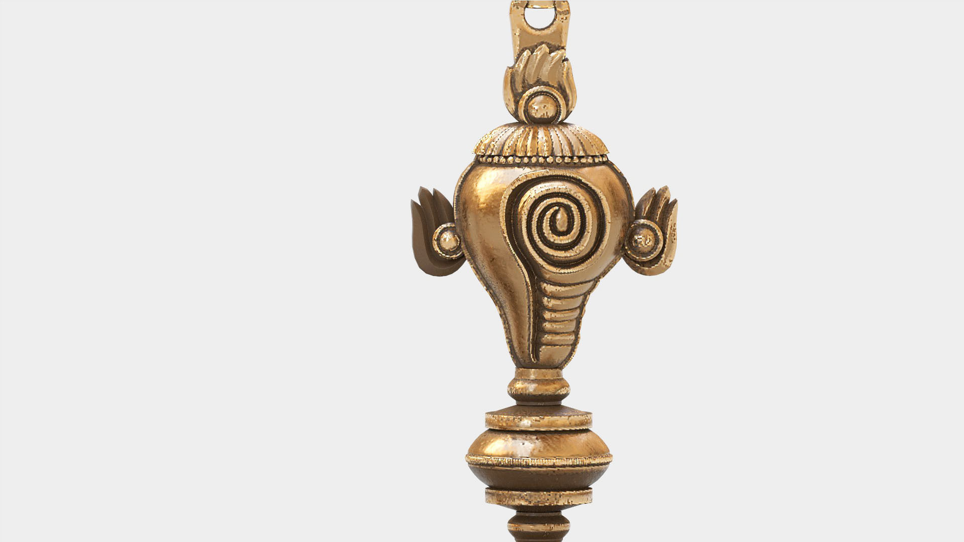 oil lamp shanku chakra balaji  3D model_5