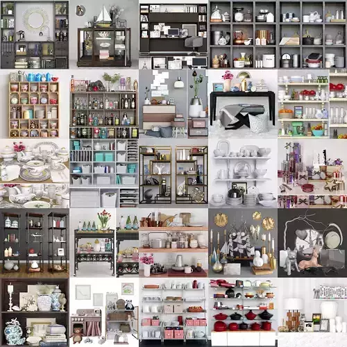 A huge collection of models with furniture decor and other decor