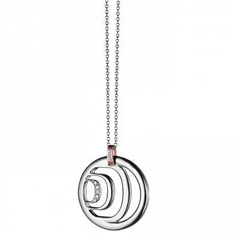 YD245 silver and rose gold necklace with circular pendant 3D print model
