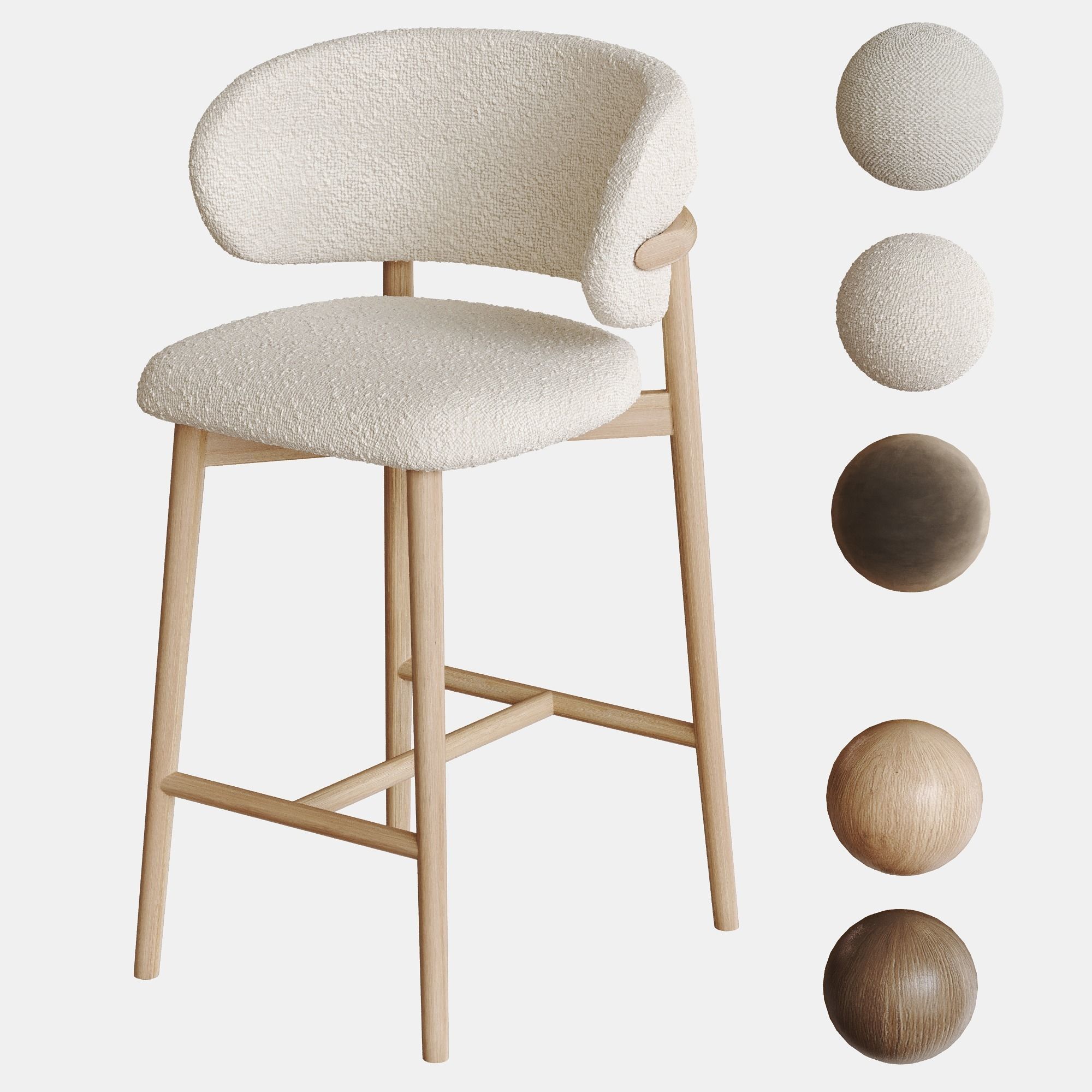 Bar stool MATTEO by Noho Home 3D model_1