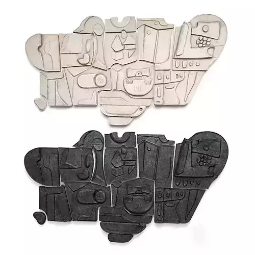 Olivia Cognet cubist relief wall panel