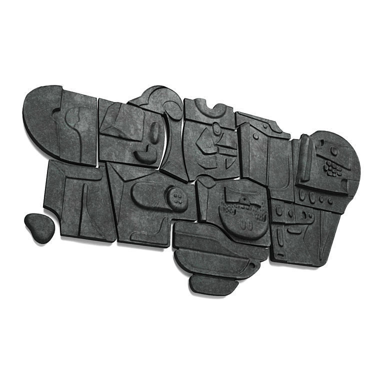 Olivia Cognet cubist relief wall panel Low-poly 3D model_4