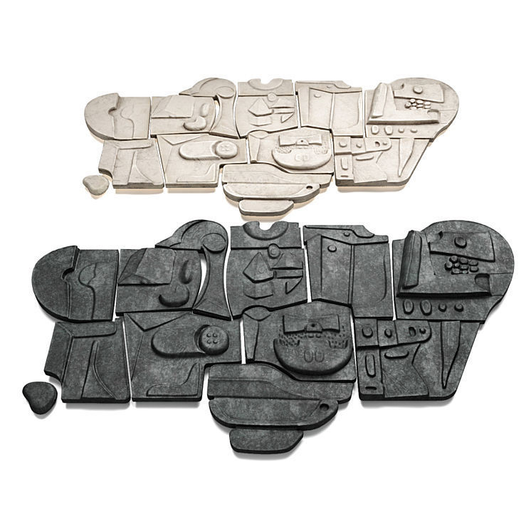 Olivia Cognet cubist relief wall panel Low-poly 3D model_3