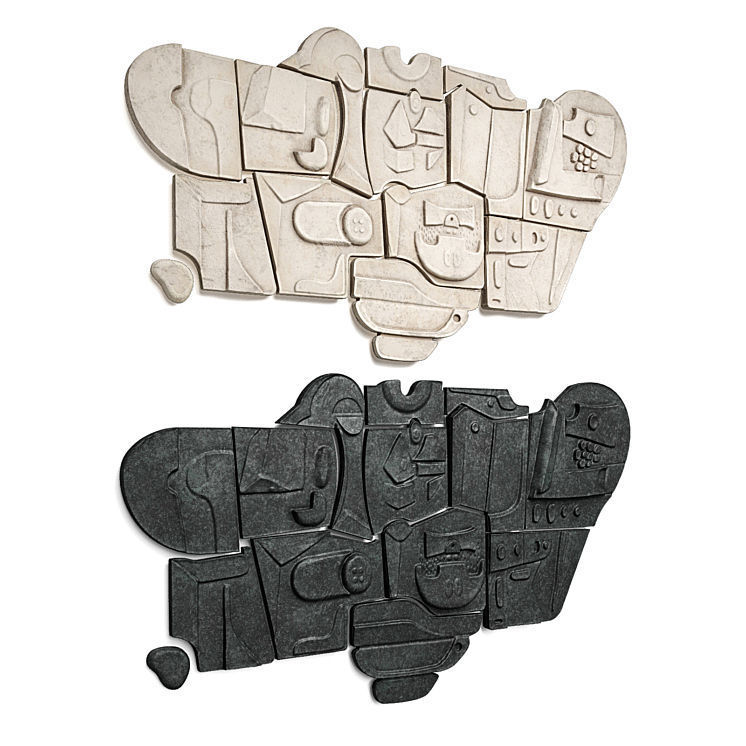 Olivia Cognet cubist relief wall panel Low-poly 3D model_1