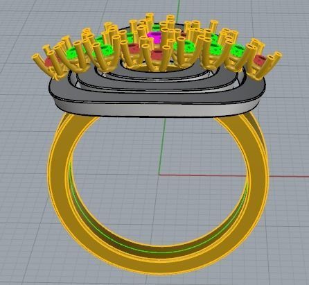 YD246 gold and diamond ring 3D print model_19