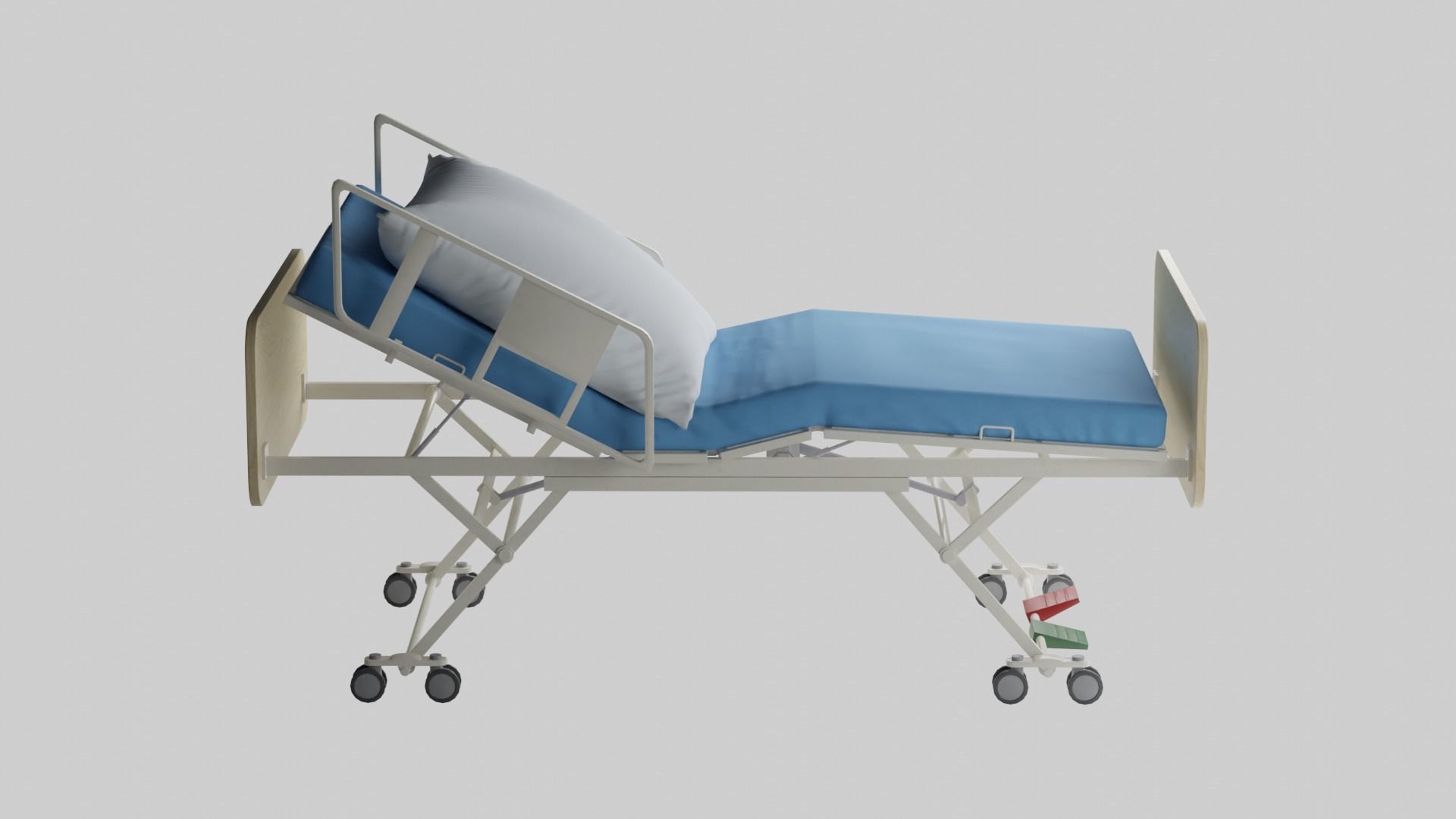 Hospital Bed Low-poly 3D model_9