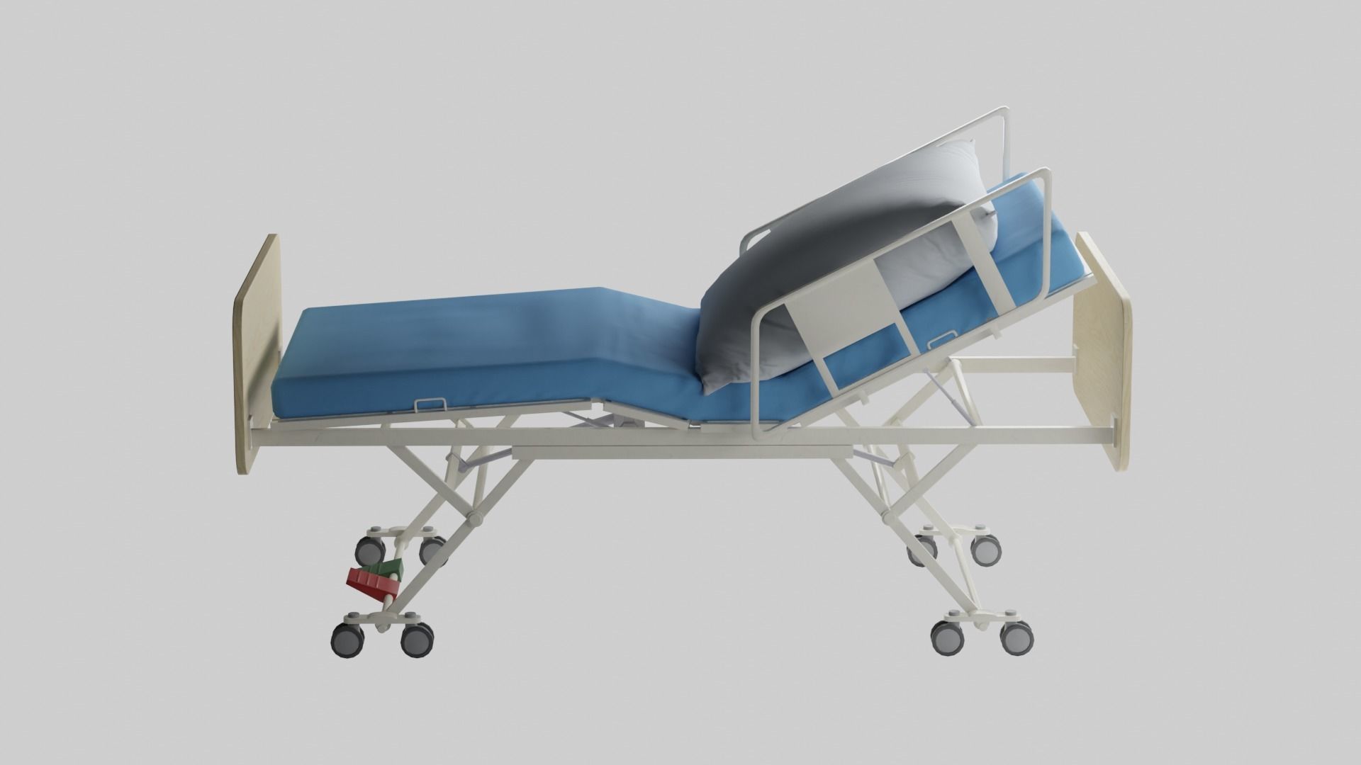 Hospital Bed Low-poly 3D model_6
