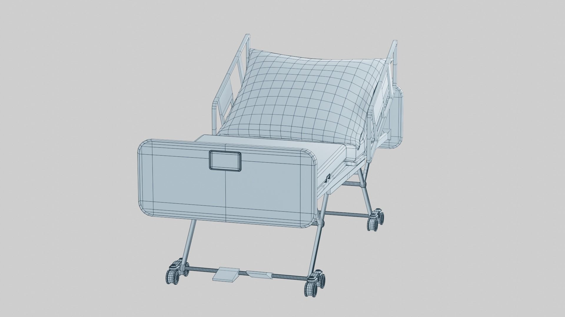 Hospital Bed Low-poly 3D model_13
