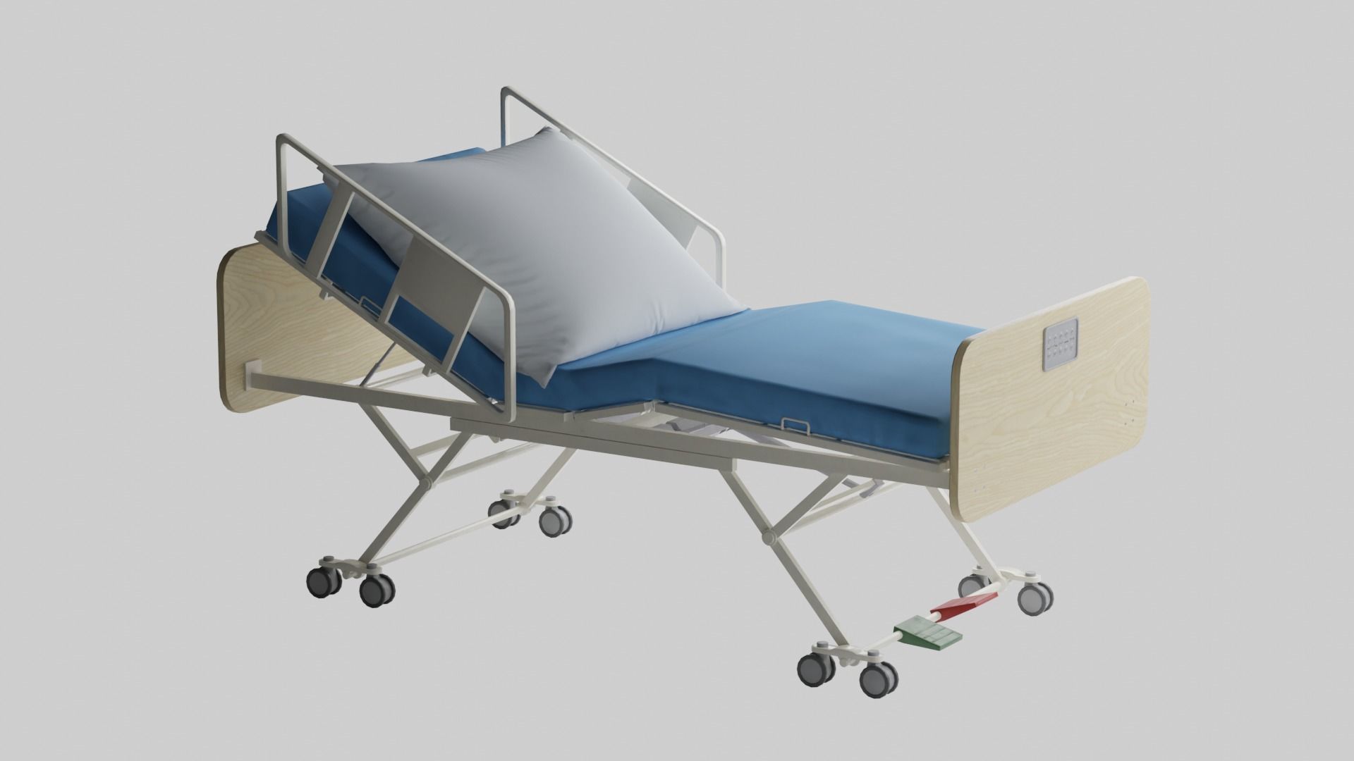 Hospital Bed Low-poly 3D model_10