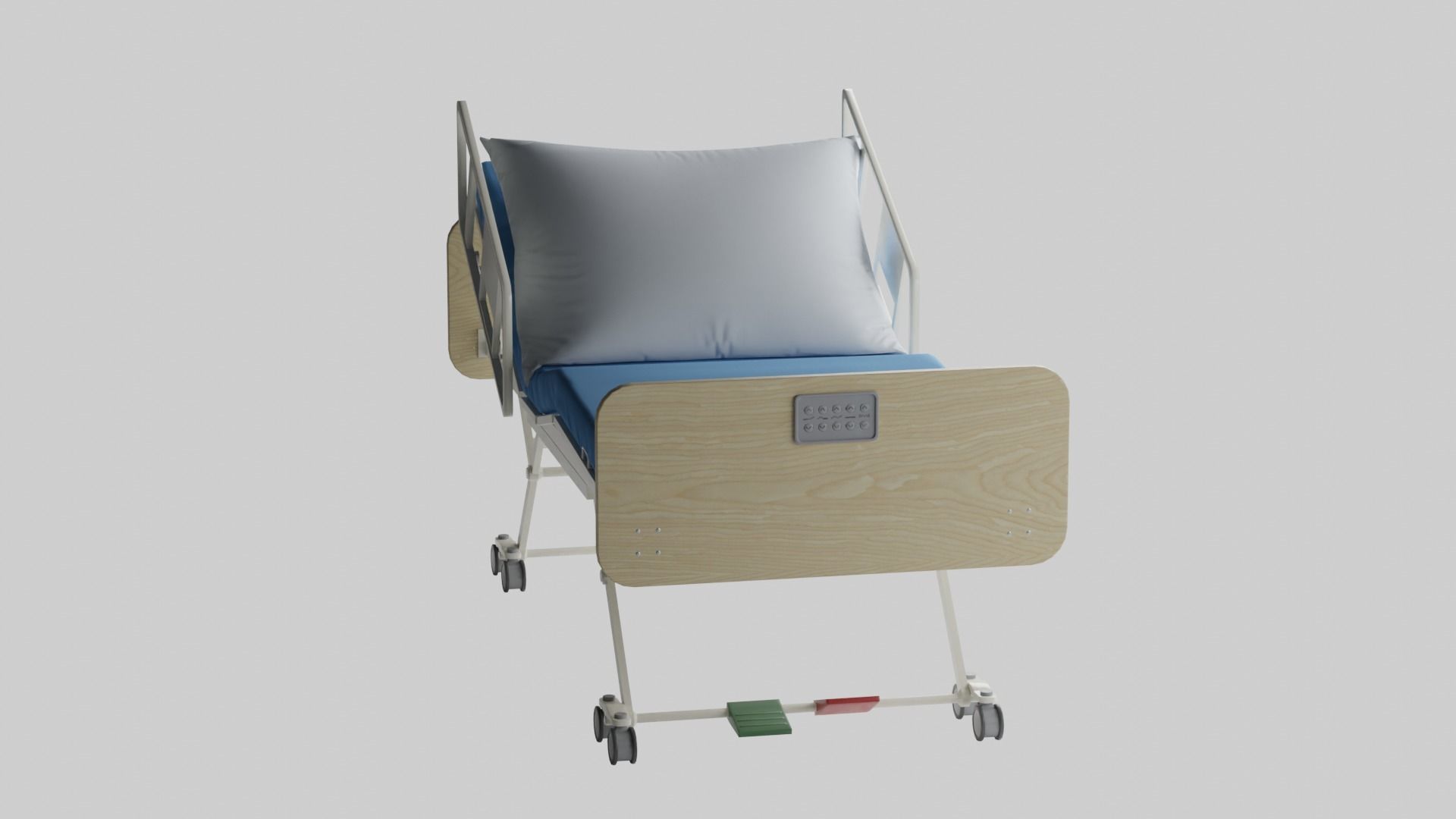 Hospital Bed Low-poly 3D model_2
