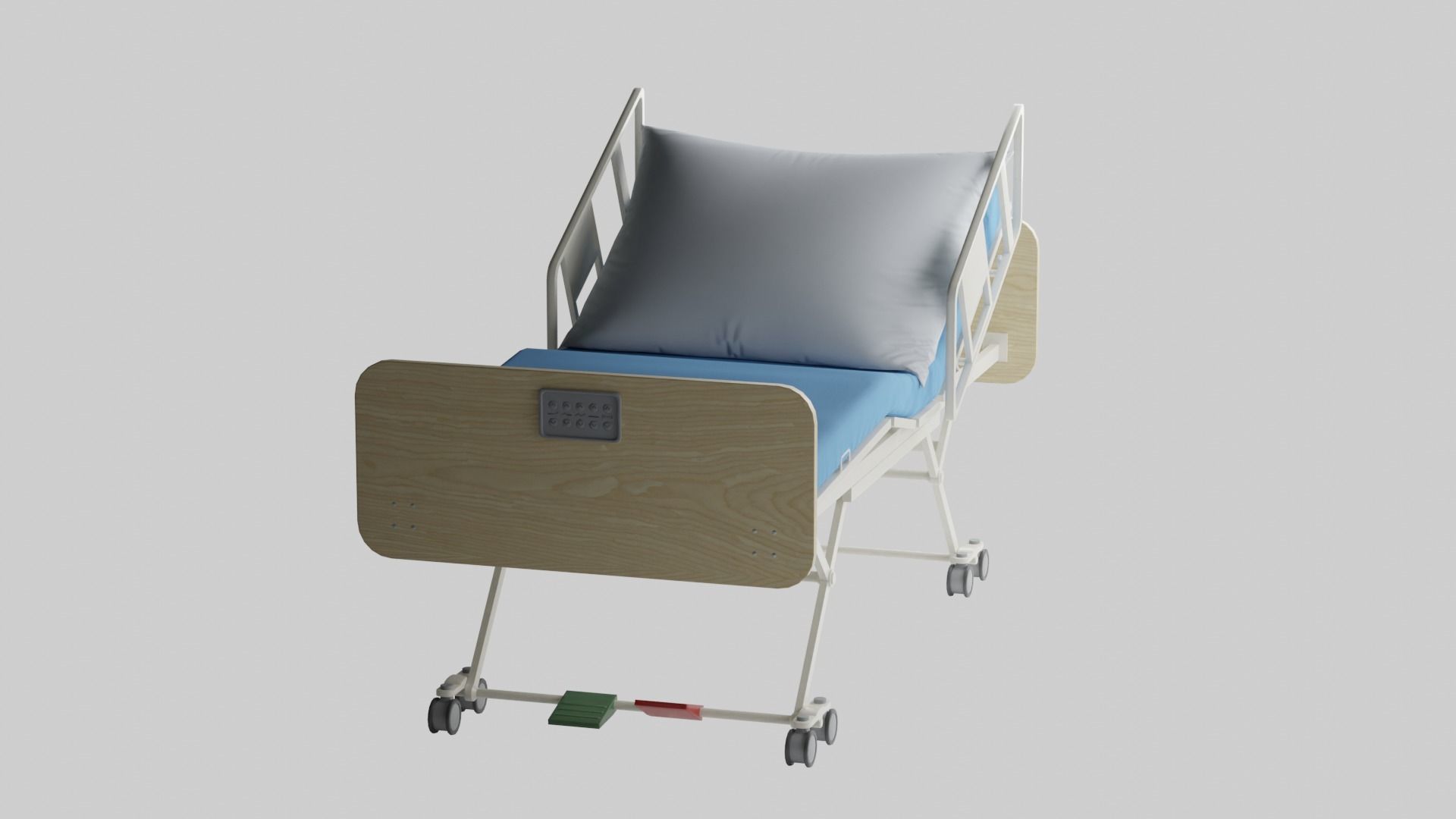 Hospital Bed Low-poly 3D model_3