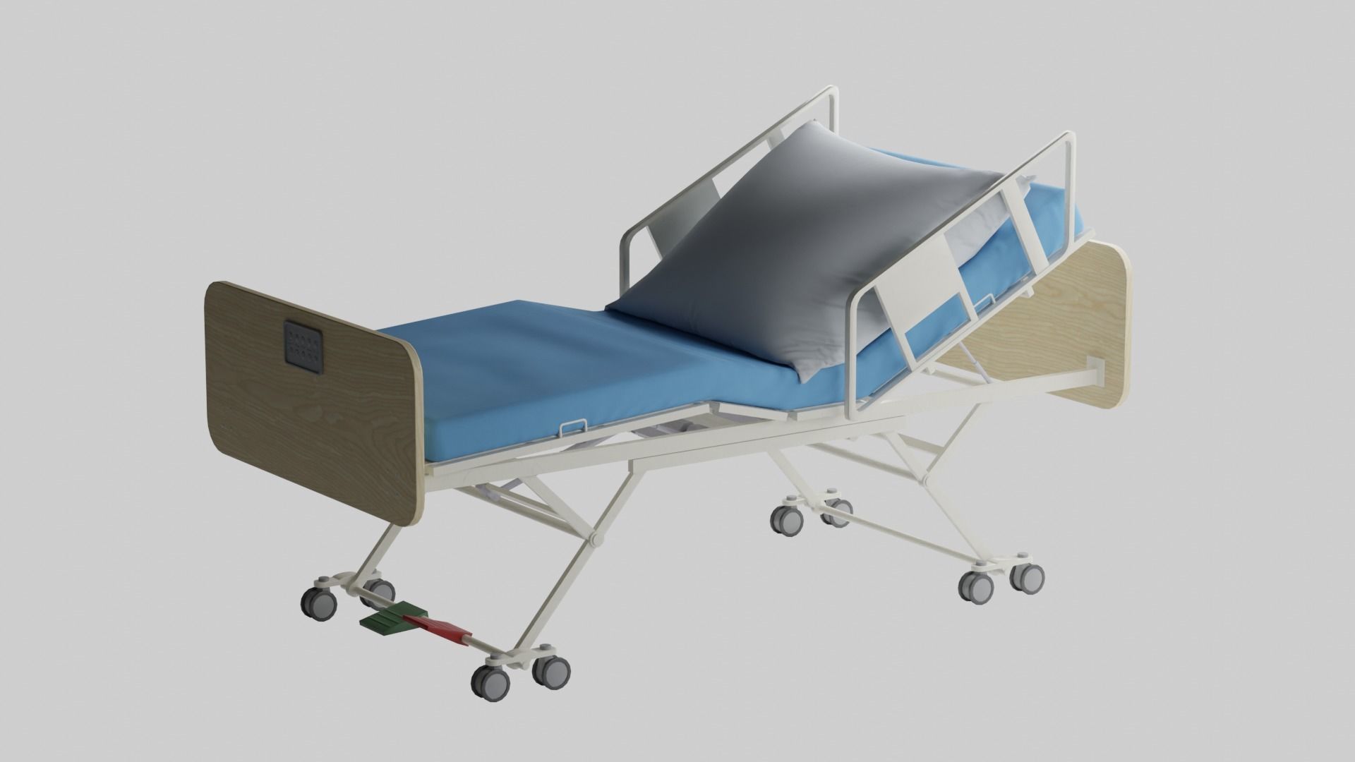 Hospital Bed Low-poly 3D model_5