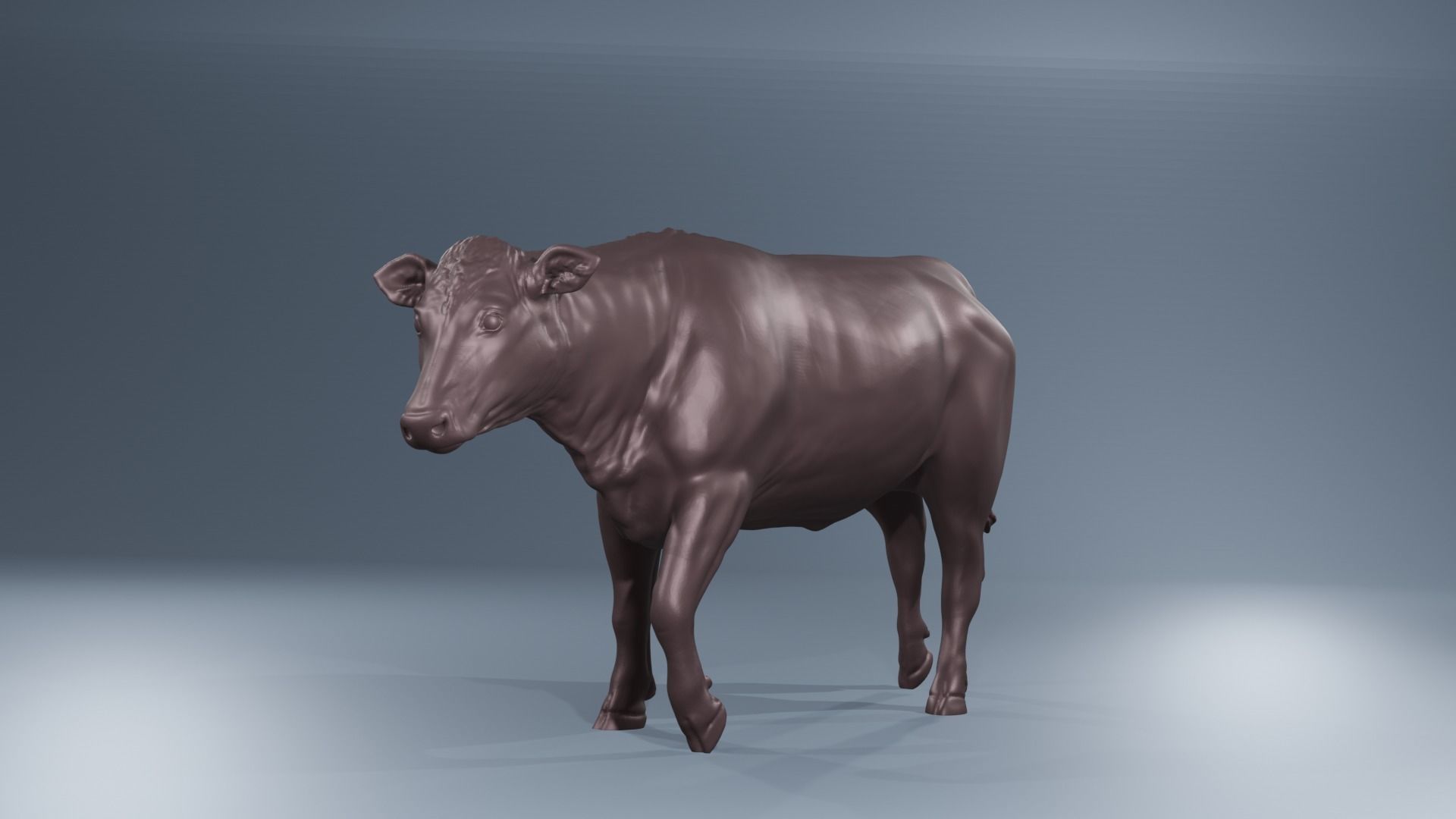 Young Heifer walking cow 3D print model_1