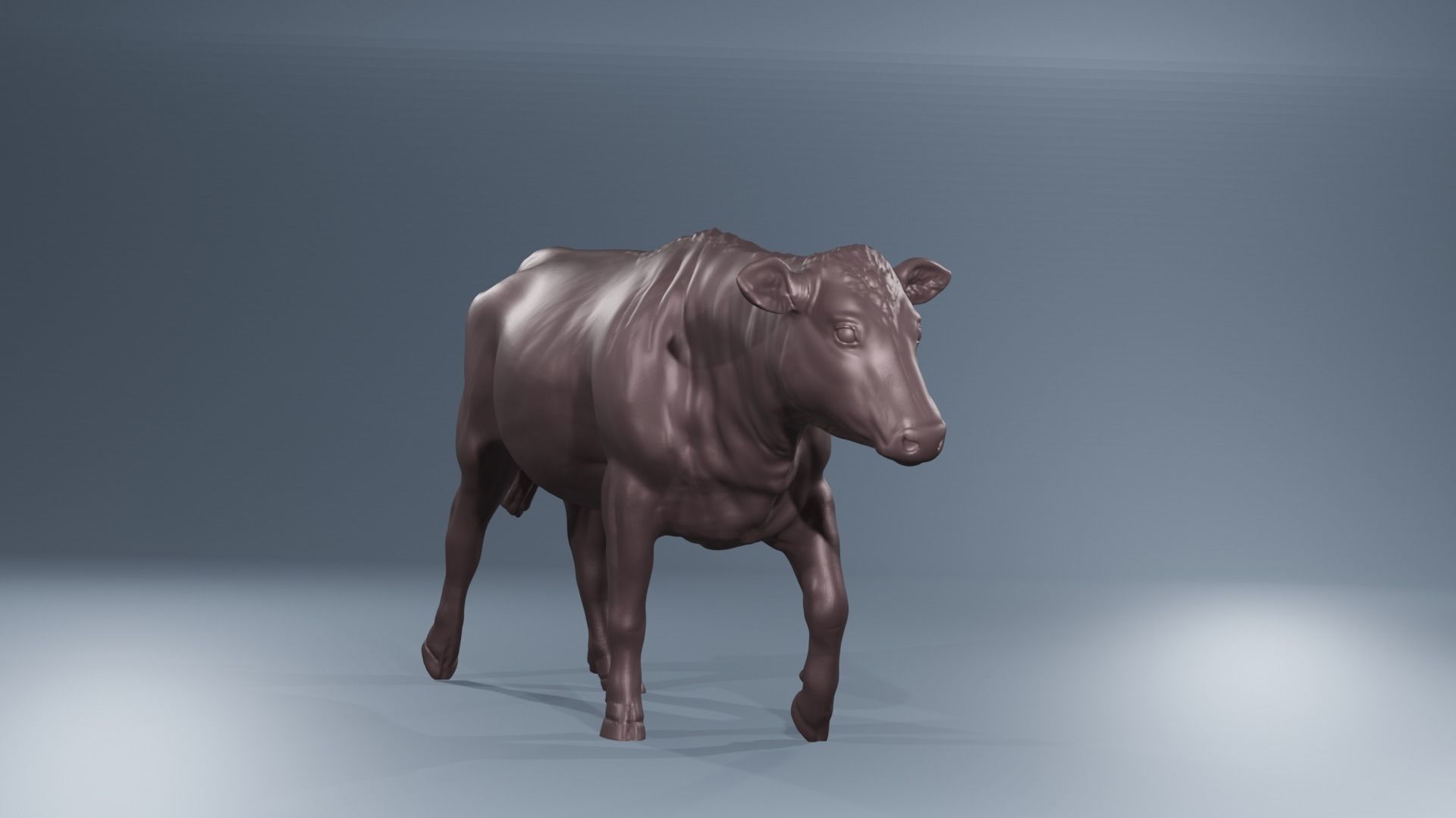 Young Heifer walking cow 3D print model_4