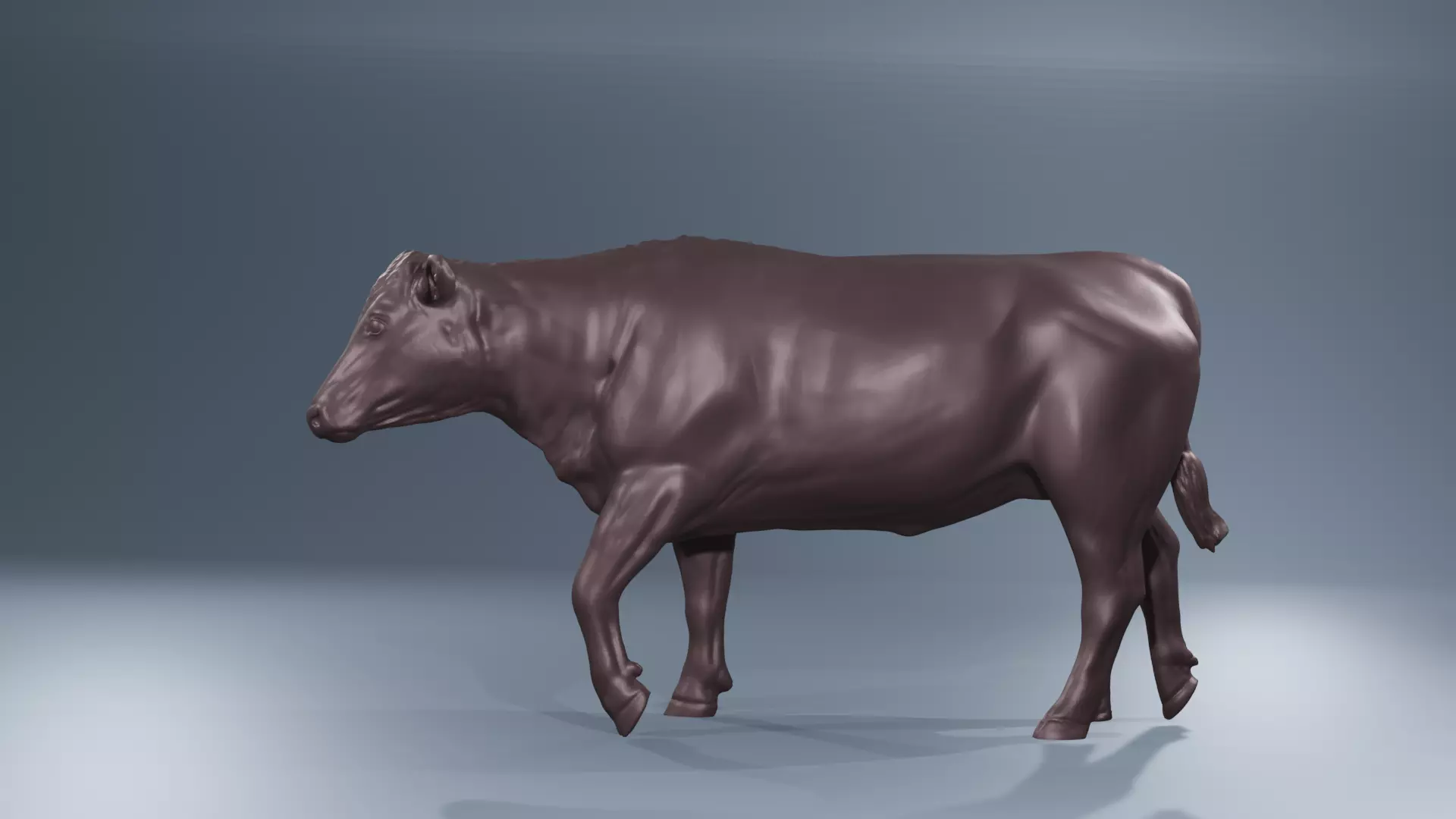 Young Heifer walking cow 3D print model_0