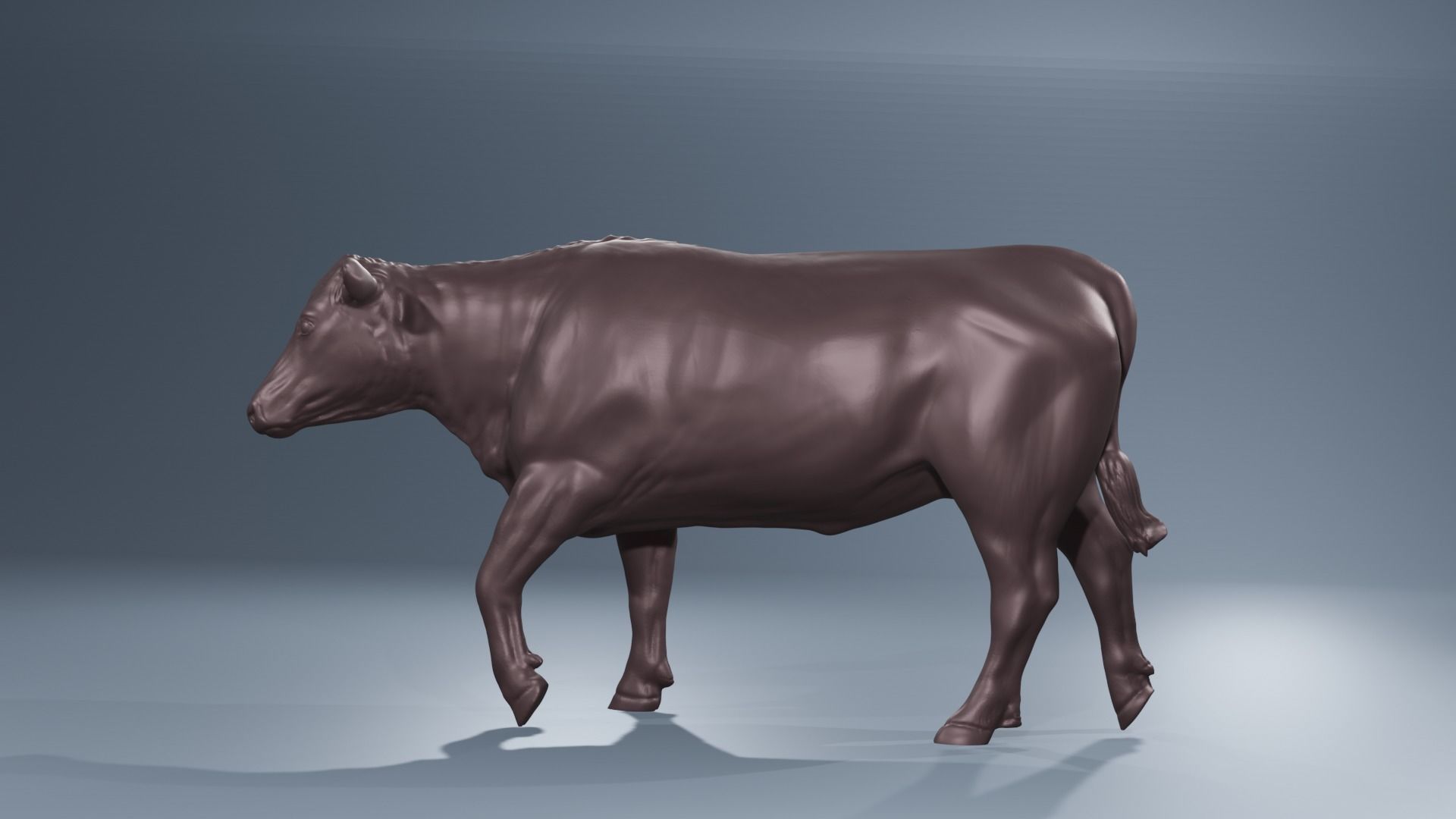 Young Heifer walking cow 3D print model_3