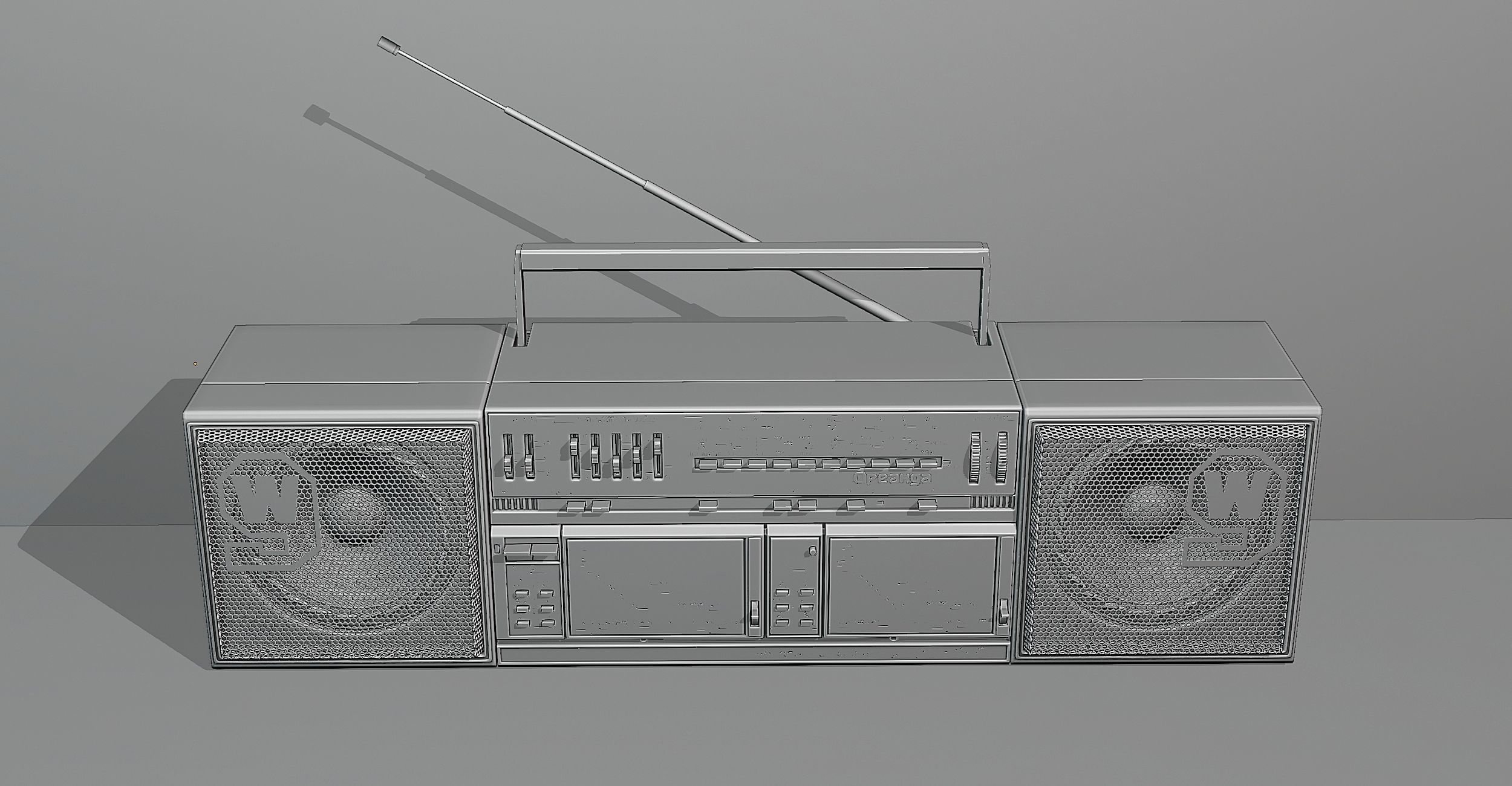 Rare double cassette recorder 3D model_4