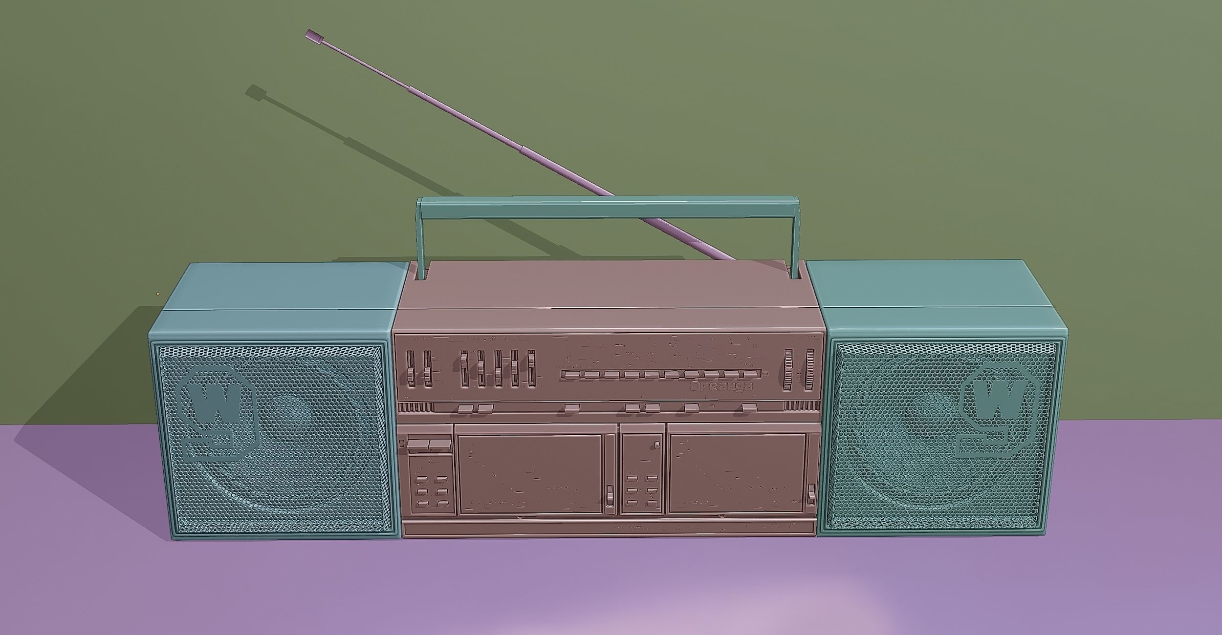 Rare double cassette recorder 3D model_5
