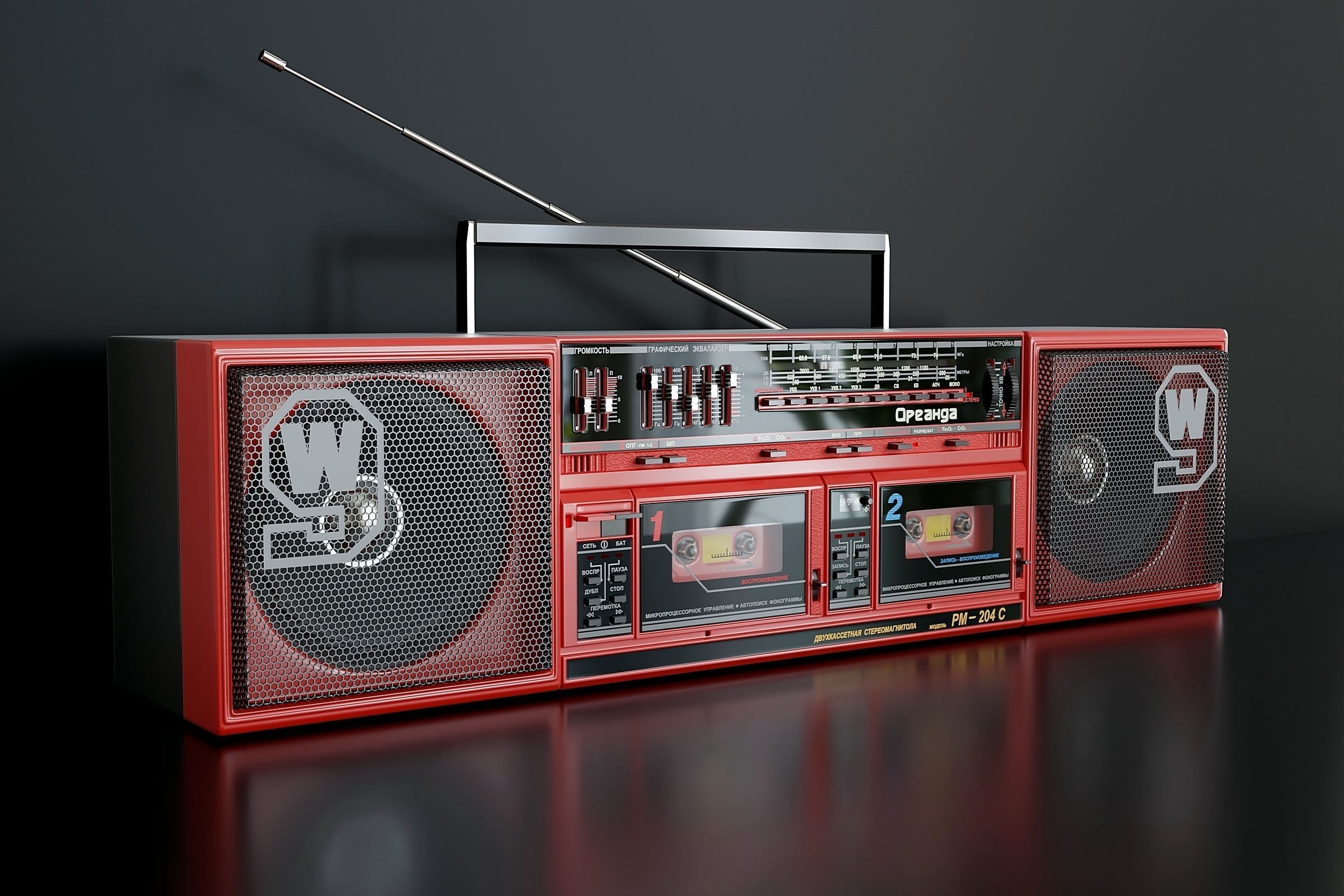 Rare double cassette recorder 3D model_1