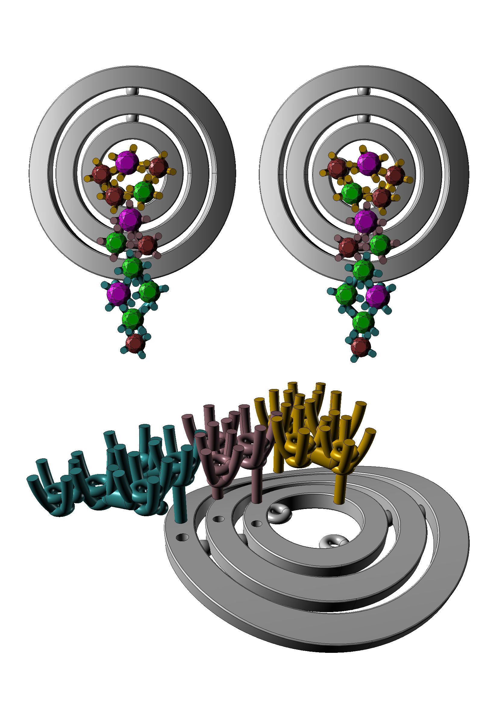 YD247 pair of gold and silver earrings 3D print model_18