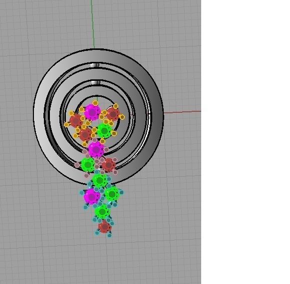 YD247 pair of gold and silver earrings 3D print model_16