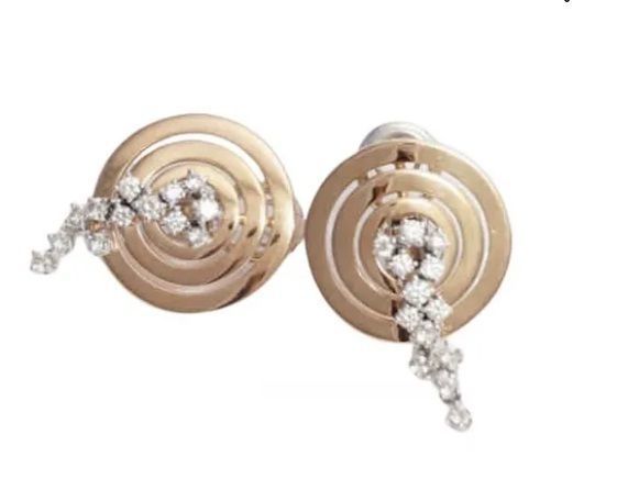 YD247 pair of gold and silver earrings 3D print model_10