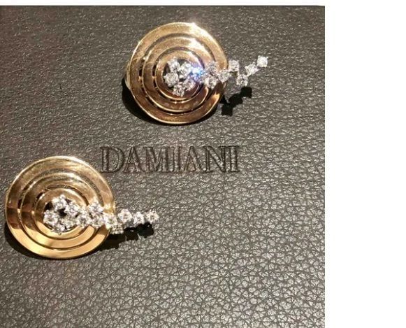YD247 pair of gold and silver earrings 3D print model_12