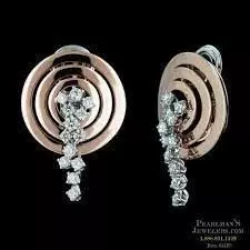 YD247 pair of gold and silver earrings 3D print model_0