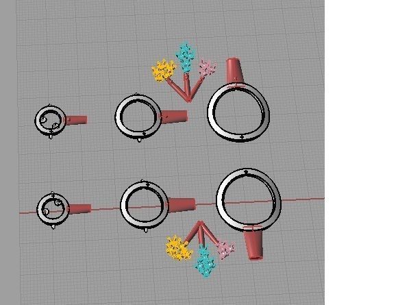 YD247 pair of gold and silver earrings 3D print model_14