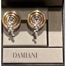 YD247 pair of gold and silver earrings 3D print model_5