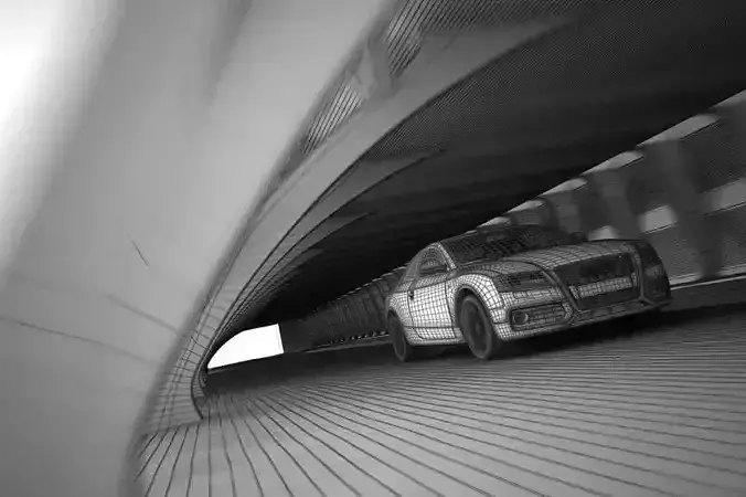 White Audi A5 In The Tunnel
