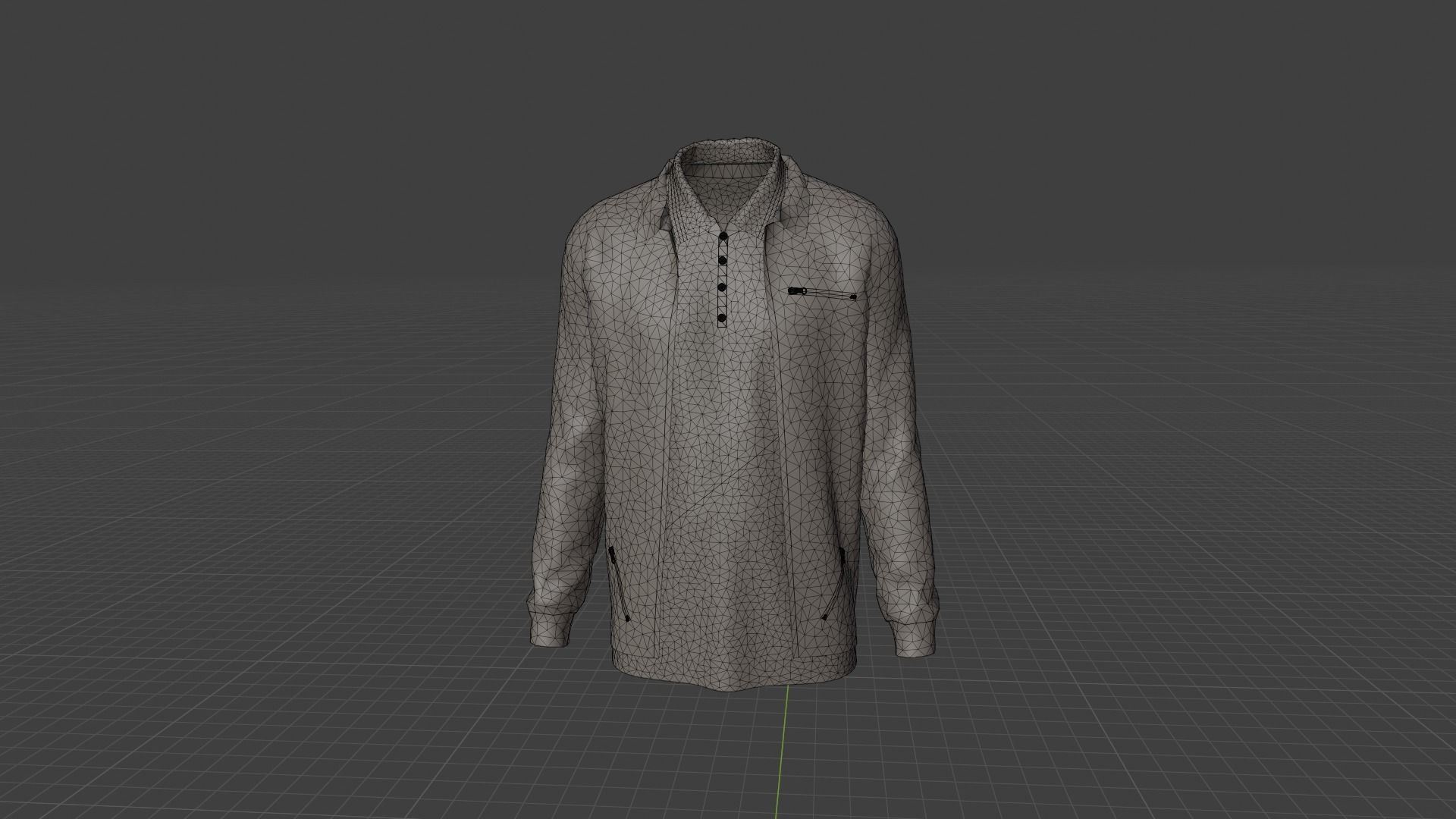 Jacket - T-shirt Low-poly 3D model_7