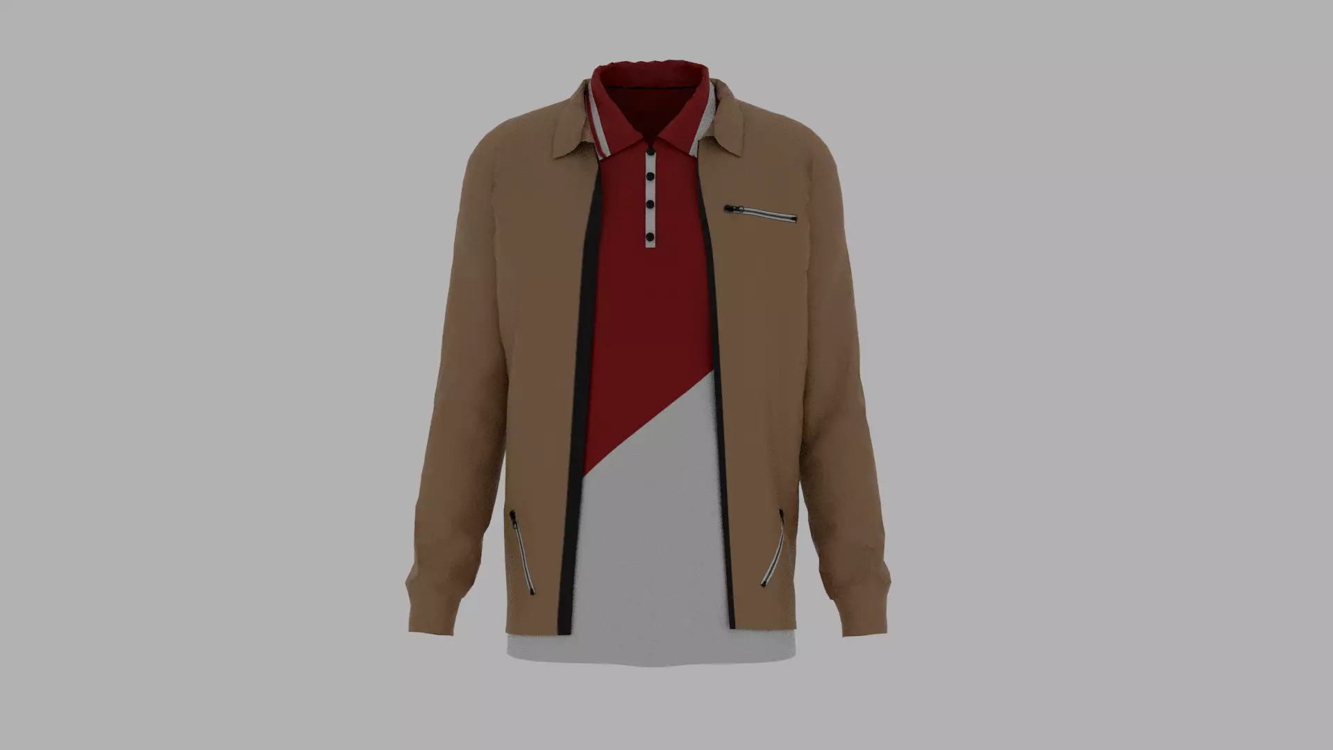 Jacket - T-shirt Low-poly 3D model_0