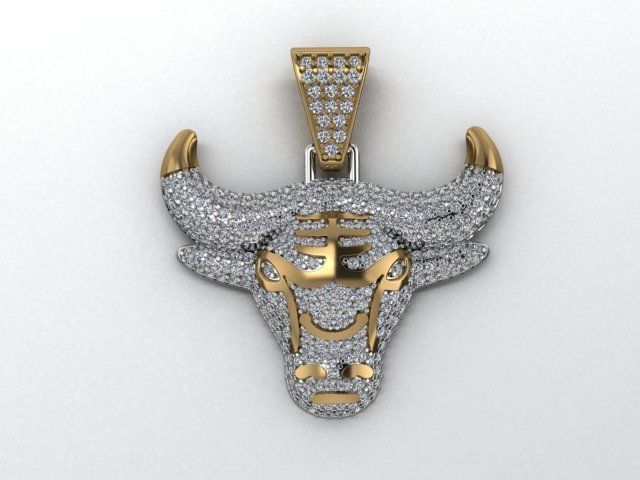 bull necklace 3D print model_5
